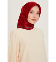 DJ SAF İPEK EŞARP 9260D (S) ( SURA) (Kırmızı)