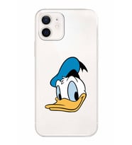Apple iPhone 12 Uyumlu Kamera Korumalı Tıpalı Kapak Donald Duck TasarımlıŞeffaf Kılıf