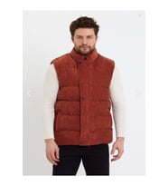 Zagmen Z01358 Erkek Oversize Çıtçıtlı Erkek Kadife Şişme Yelek  - Z01358 - Hardal Sarı - ST01358-Hardal Sarı-S (Kahverengi)