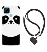 Realme C11 C21 C21Y C25Y C11 2021 Kılıf Boyun Askılı Silikon Sevimli Panda 1794