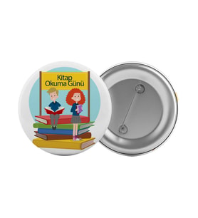 Kitap Okuma Günü Çanta Rozeti 20 Adet En Büyük Boy 5.8cm İğneli Broş