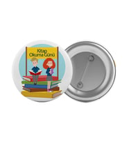 Kitap Okuma Günü Çanta Rozeti 20 Adet En Büyük Boy 5.8cm İğneli Broş