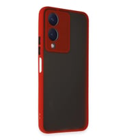 ERTAN Vivo Y17S Kılıf Montreal Silikon Kapak - Kırmızı