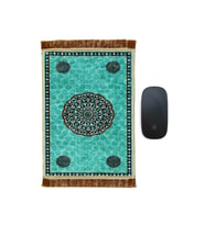 Bursa İpek Su Yeşil Dekoratif Küçük Halı Mousepad