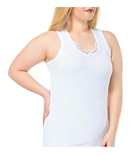 6'lı Paket Seher Yıldızı Bayan Geniş Askılı Güpürlü Pamuklu Atlet 0012