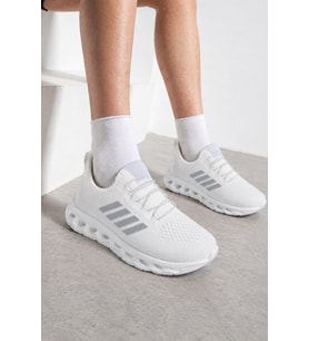 Unisex Spor Ayakkabı Şeritli Bağcıksız Hava Alan Ultra Rahat Hafif Taban Sneaker 125