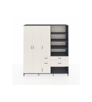 Hyperion Dolap 14 Raflı 4 Çekmeceli 4 Kapaklı 220x44x243 Antrasit-Aytaşı/Aytaşı
