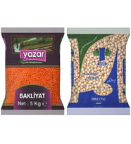 Yazar Kırmızı Mercimek 5 Kg. + Koçbaşı Nohut 5 Kg.
