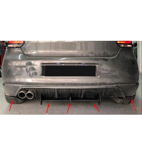 Vw Polo 6C GTI Flap Flaplar Splitter Bıçak 5 Parça
