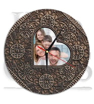 Mandala Tasarımlı Fotoğraf Baskılı Kişiye Özel Duvar Saati