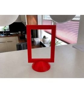 3D Baskı Modern Fotoğraf Çerçevesi - Masaüstü ve Raf Üstü Dekoratif Resimlik-Kırmızı