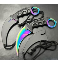 Sert Kılıflı gökkuşağı karambit 18 cm
