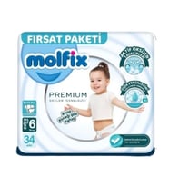 Molfix Premium Bebek Bezi Fırsat Paketi 6 Beden 15+ Kg 34 Adet