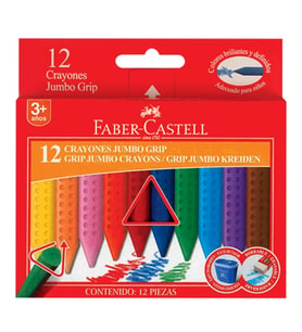 FABER CASTELL 122540 GRIP JUMBO WAX CRAYON PASTEL BOYA 12 RENK