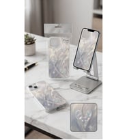 IP 1314 Wave Heart Luxury Case - İncili ve Kalp Detaylı Şeffaf Akıllı Telefon Kılıfı