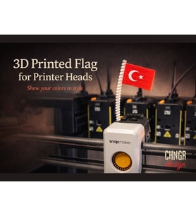 3D Yazıcı Kafası için Türk Bayrağı – Dalgalanan Montaj Aparatı - 120 MM