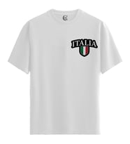 Italia - %100 Pamuklu Erkek Beyaz Tişört - Premium Quality (Siyah - Beyaz)