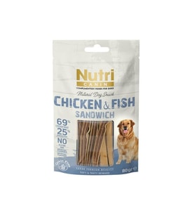 Nutri Canin Tahılsız Tavuklu Ve Balıklı Köpek Ödülü 80 Gr