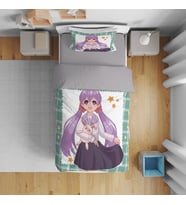 Erayshome  Hediyelik Anime Tek Kişilik 3d Nevresim Takımı (Gri)