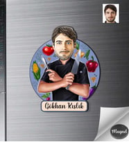 Kişiye Özel Ahcı Erkek Ahşap Magnet -7