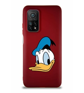 Xiaomi Mi 10T Soft Premier Kapak Donald Duck-B Tasarımlı Silikon Kılıf - Mürdüm (Şeffaf)