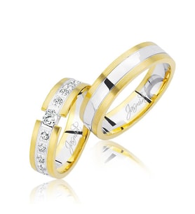 Tamtur Model Taşlı Altın Alyans 0106 (Çok Renkli)