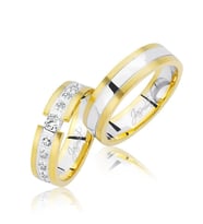 Tamtur Model Taşlı Altın Alyans 0106 (Çok Renkli)
