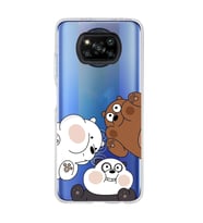 Poco X3 Pro Uyumlu Kafadar Ayılar Desenli Şeffaf Telefon Kılıfı