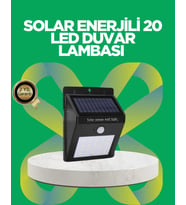 Solar Enerjili 20 LED Hareket Sensörlü Duvar Lambası