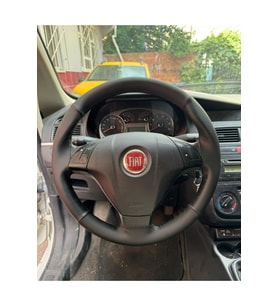 DİKİŞLİ DİREKSİYON KILIFI DAMARLI NOKTALI DERİ SİYAH DİKİŞLİ FIAT LİNEA İÇİN HIZLI KARGO
