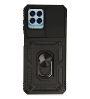 Newface Samsung Galaxy M33 Kılıf Pars Lens Yüzüklü Silikon - Siyah
