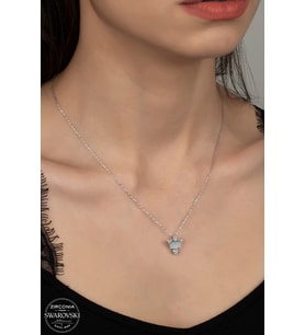 SWAROVSKİ CRYSTAL TAÇ  925 AYAR GÜMÜŞ KOLYE
