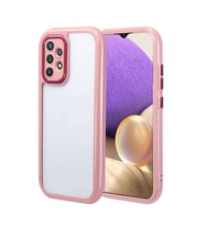 Samsung Galaxy A32 4G Uyumlu Kılıf Kamera Korumalı Renkli Kenar ve Çerçeve Tasarımlı Zore Vitamin Kapak (Mürdüm)