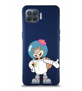 Oppo Reno 4 Lite Soft Premier Kapak Sandy Tasarımlı Silikon Kılıf - Lacivert (Şeffaf)