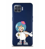 Oppo Reno 4 Lite Soft Premier Kapak Sandy Tasarımlı Silikon Kılıf - Lacivert (Şeffaf)