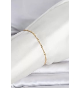 CM 14K Gold Renk Ezme Burgu Zincir Model Kadın Bileklik - TJ-BB8280