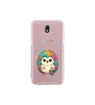 Samsung Galaxy J7 Pro ile Uyumlu Splash Kirpi Tasarımlı Şeffaf Silikon Kılıf