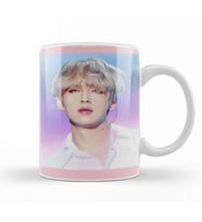 Bts Tae Painting Effect Blue And Pink Eyes Bts Army Kpop Gift BT21 Kupa Bardak Porselen