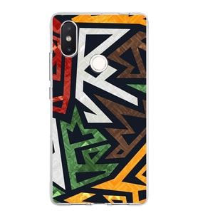 Xiaomi Mi 8 Se Uyumlu Kapak Soyut Grafiti Tasarımlı Şeffaf Silikon Kılıf