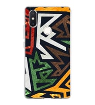 Xiaomi Mi 8 Se Uyumlu Kapak Soyut Grafiti Tasarımlı Şeffaf Silikon Kılıf