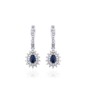 0.85 Karat Safir Pırlanta Küpe