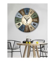 BİLGE LAZER Retro Tasarımlı Duvar Saati 35x35 Cm (Desenli)