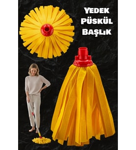 Technow Klasik Sarı Ultra Kalın  Mop Paspas Püskül Yedek Başlık 1 Adet