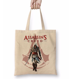 Assasin's Creed Bez Çanta Uzun Saplı