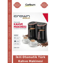 Özel Üretim Crown Gold 8 Fincan Közde Pişiren 800W Siyah Gold İkili Otomatik Türk Kahve Makinesi