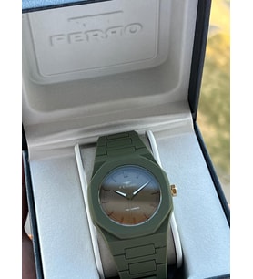 Ferro Polycarbon Kasa & Kordon 50 Mt Suya Dayanıklı Erkek Kol Saati EF1140-19F (Yeşil)
