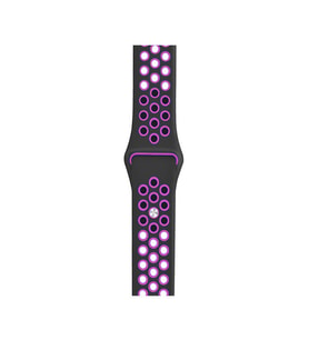 Watch Siyah-Mor Nike Kordon 42-44 mm Esnek Silikon Delikli Şık Tasarım