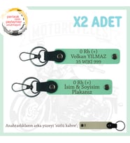 Efsane Motorculara Özel, İsim Plaka ve 0 Rh (+) Kan Grubu, Klas Hediye x2' li Anahtarlık, Yeşil-SK