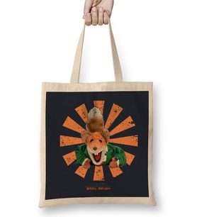 Basil Brush Retro Japanese Bez Çanta Uzun Saplı
