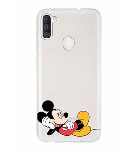 Samsung Galaxy A11   Kapak Mickey Mouse Tasarımlı Şeffaf Silikon Kılıf